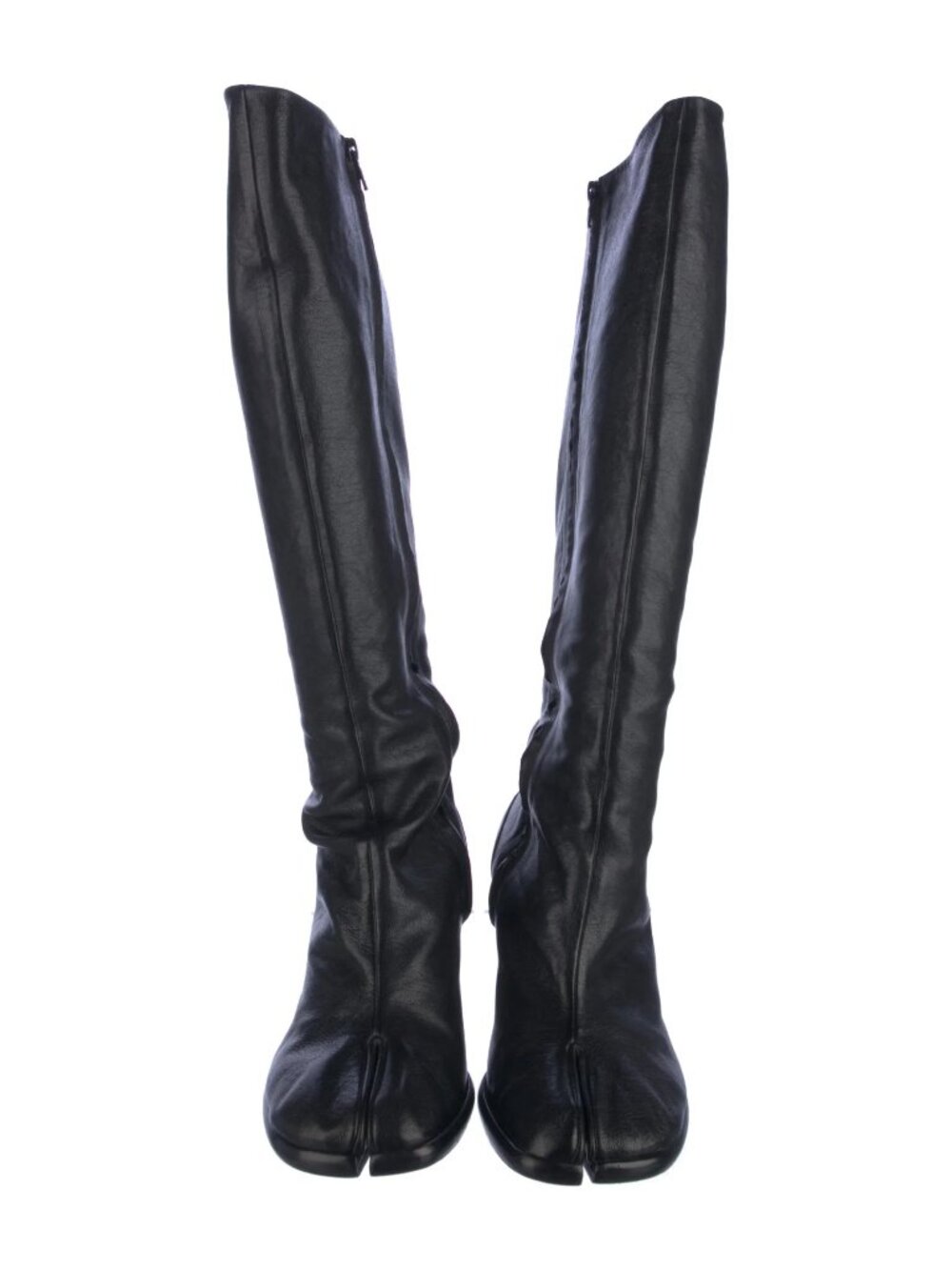 Maison Margiela Black Knee High Leather Tabi Boots Sz 40 - Picture 12 of 12
